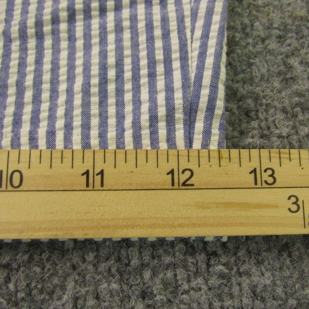 Linea Uomo Shorts Mens 46x13 Blue‎ White Seersucker Striped Pleated Cotton Blend - Picture 9 of 11